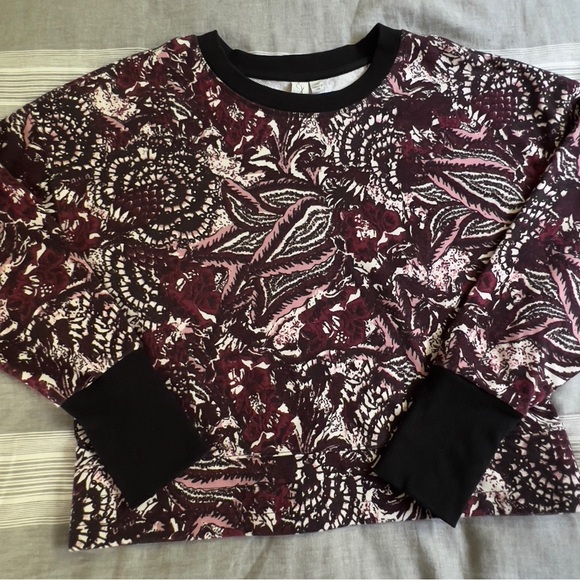 Joie Abstract Floral Print Crop Sweatshirt large - Picture 1 of 11
